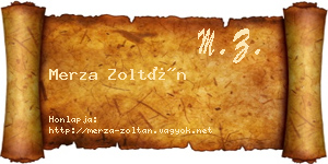 Merza Zoltán névjegykártya